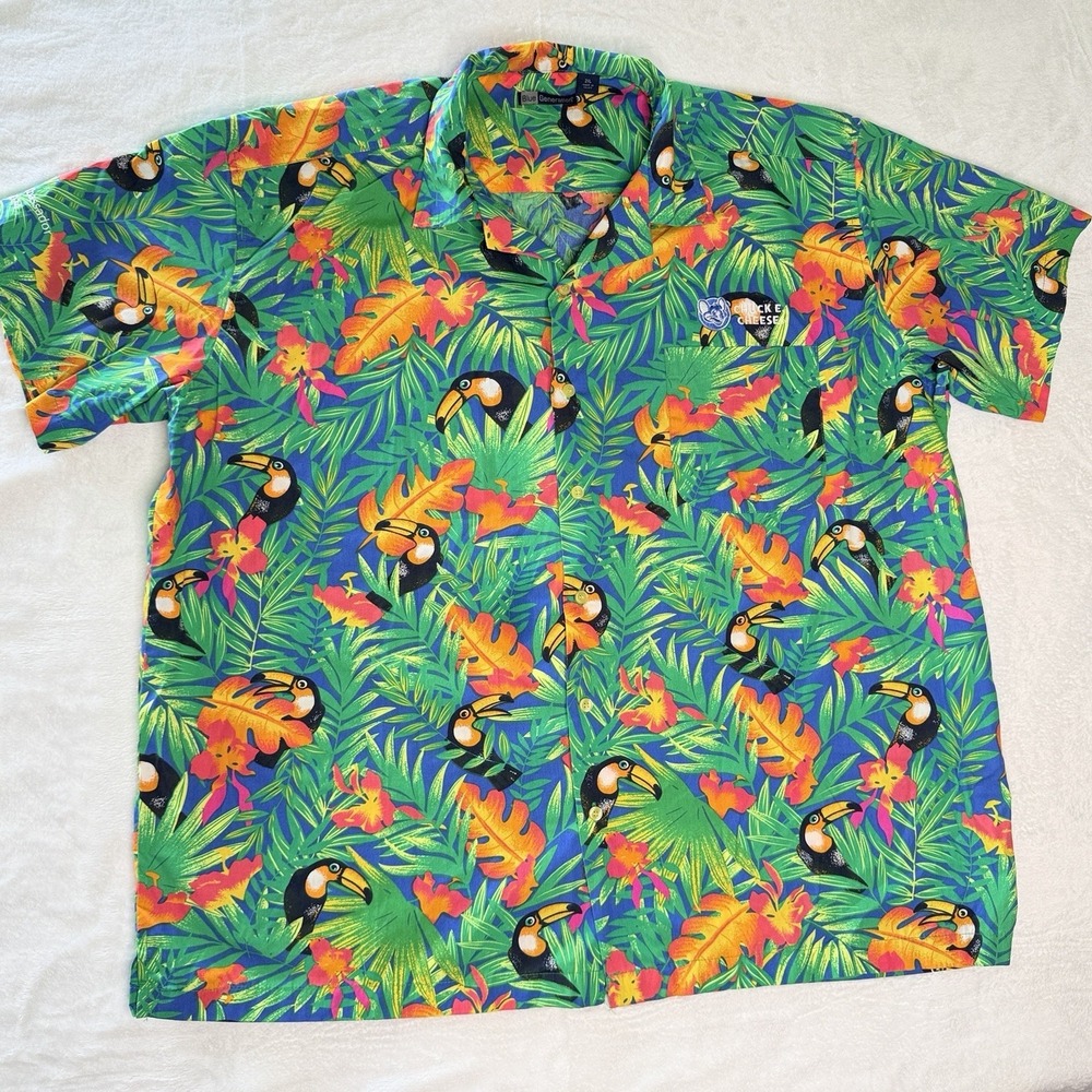 Chuck E Cheese SFP Ambassador 2024 Hawaiian Shirt Camp 2XL Rare Employee Toucan